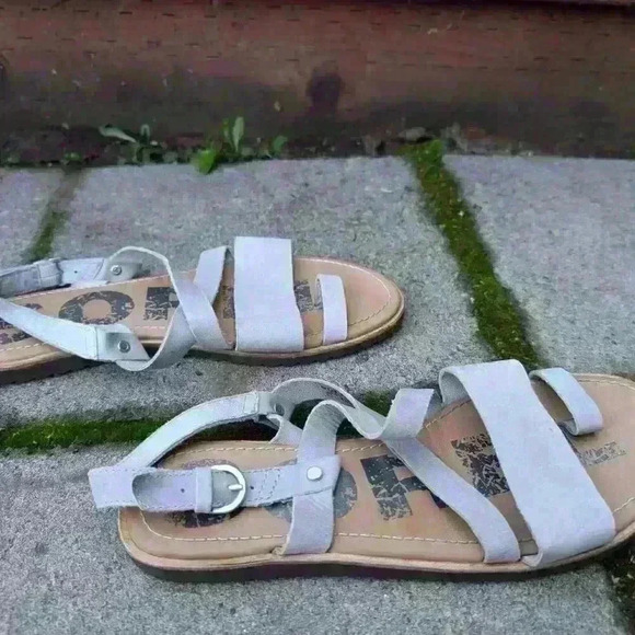 Strappy sorel grey leather toe sandals size 8 - Picture 3 of 6